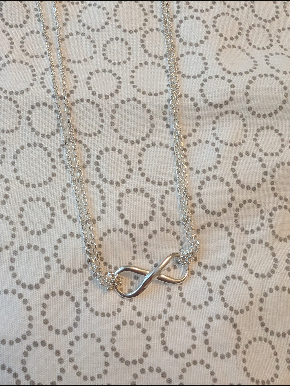 Sterling Silver Infinity Pendant Necklace - Silver
